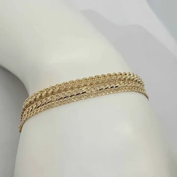 Brand New Brazilian 18k Gold Filled 3 ROW Bracelet - Picture 2 of 7